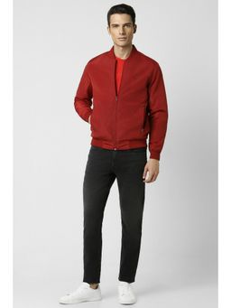 Peter England - Men Red Solid Casual Jacket