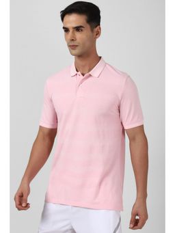 Van Heusen - Men Pink Solid Polo T-Shirt