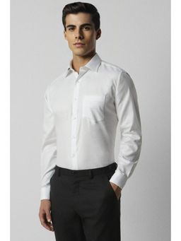 Van Heusen - Men White Regular Fit Textured Full Sleeves Wedding Shirt