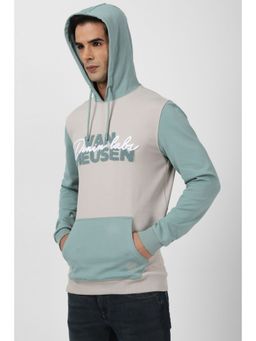 Van Heusen - Men Grey Patterned Hooded Neck Sweatshirt