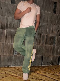LUMIERES - Unisex Washed Green Forest Joggers