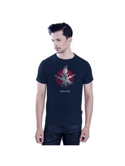 Tantra - Men Navy Blue Cotton Graphic T-Shirt