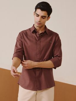 Andamen - Men Semi Casual Cotton Lycra Melange Chest Pocket Regular Fit Shirt