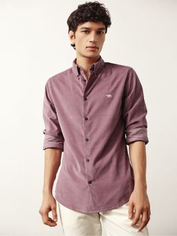 Andamen - Men Cotton Tencel Corduroy Regular Fit Pink Shirt