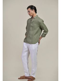 MH&Y - Luxe Linen Sky Olive Shirt