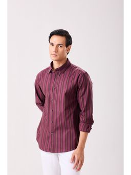 MH&Y - Concealed Wine Stripe Button Down Shirt