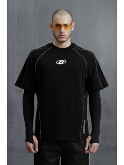 Bonkers Corner - Men Black Cotton Typography T-Shirt