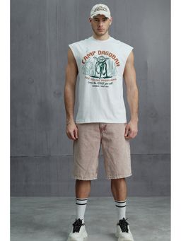 Bonkers Corner - Men White Cotton Graphic T-Shirt