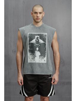 Bonkers Corner - Men Grey Cotton Graphic T-Shirt