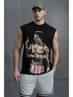 Bonkers Corner - Men Black Cotton Graphic T-Shirt