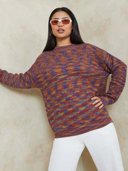 Styli - Red Multi Yarn Regular Fit Sweater