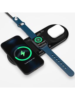 HAMMER - Flex 2.0 3 in 1 Wireless Charger Compatible with Qi Enabled Phones Smartwatch & TWS Black