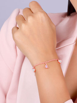 GIVA - Sterling Silver Rose Gold Crocus Heart Bracelet for Women & Girls