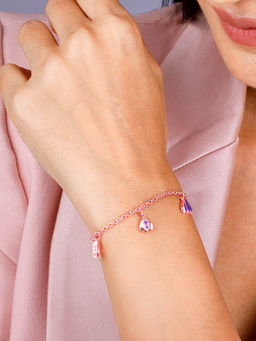 GIVA - Sterling Silver Rose Gold Beautiful Crocus Bracelet for Women & Girls