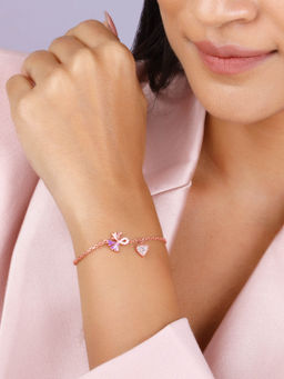 GIVA - Sterling Silver Rose Gold Crocus Love Bracelet for Women & Girls