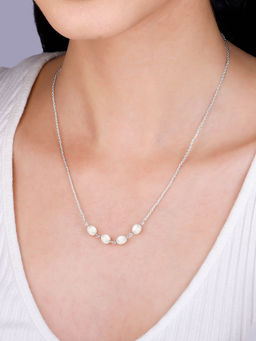 GIVA - Sterling Silver Radiant Pearl Necklace for Women & Girls
