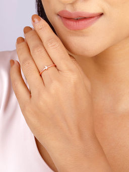 GIVA - Sterling Silver Rose Gold In Motion Ring for Women & Girls