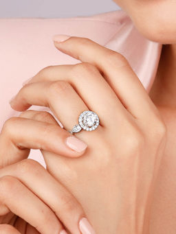 GIVA - Sterling Silver Zirconia Jubilee Ring for Women & Girls