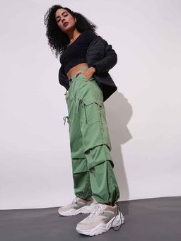 Globus - Green Solid Loose Fit Joggers