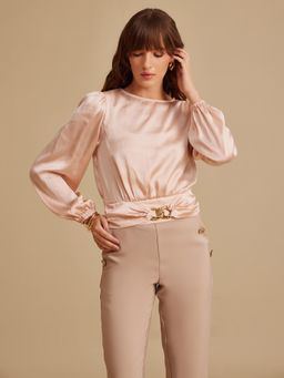 Kazo - Presley Pink Solid Blouse
