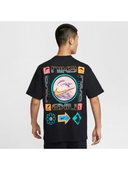 Nike - Black Cotton Printed T-Shirt