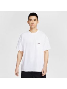 Nike - White Cotton Solid T-Shirt