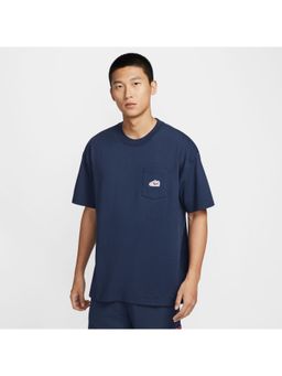 Nike - Blue Cotton Solid T-Shirt