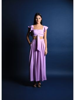 Swatee Singh - Band Crop Top With Pleated Pants (Set of 2)