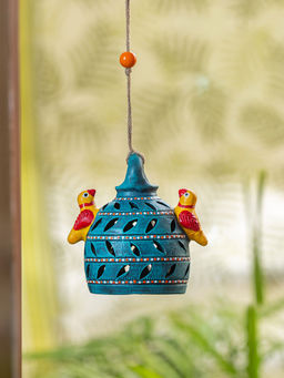 ExclusiveLane - Beautiful Birdies Handmade and Hand Painted Garden Decorative Hanging In Terracotta