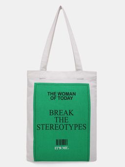 VERO MODA - Women Printed Green Tote Bag