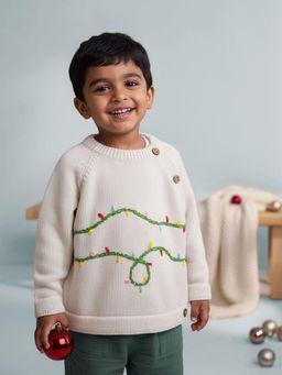 Keebee Organics - White Woven Sweater