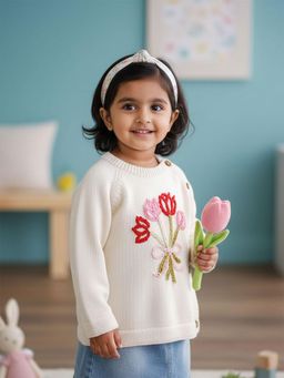 Keebee Organics - White Woven Sweater