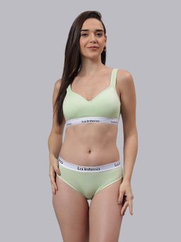 La Intimo - Beauty Bikini Green T-Shirt Bra With Panty