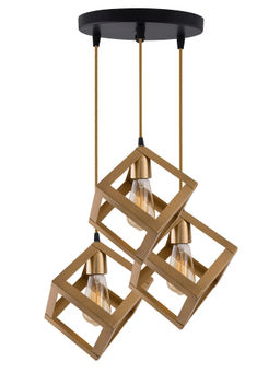 Homesake - Round Chandelier Golden Cube 6Inch Pendant