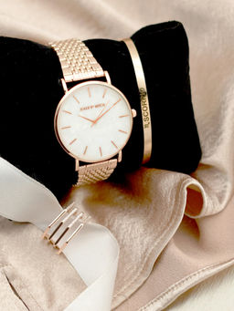 Joker and Witch - Joker & Witch White Stainless Steel Watch and Bracelet With Ring (Set of 3)