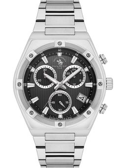 Santa Barbara Polo & Racquet Club - Men Black Round Dial Analog Watch - SB.1.10583-1 (M)