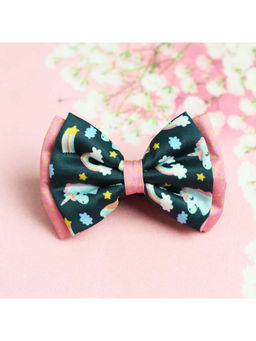 Tossido - Unicorns & Rainbows Layered Bow with Adjustable Elastic Headband