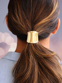 OOMPH - Womens Gold Geometric Ponnytail Holder Rubber Band