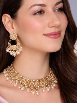 OOMPH - Women Gold Kundan Jadau Ethnic Jewellery Set