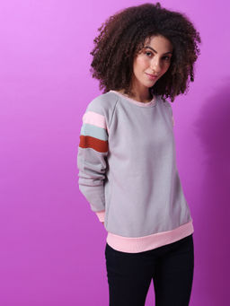Campus Sutra - Grey Women Solid Stylish Casual Sweaters