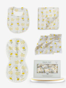 Polka Tots - Elephant Print Muslin Cotton Printed Clothing Gift Set (Newborn)