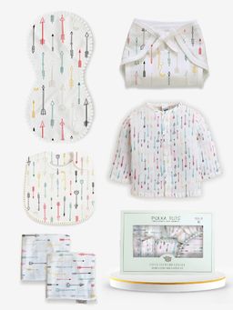 Polka Tots - Arrow Print Muslin Cotton Printed Clothing Gift Set (Newborn)