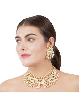Auraa Trends - 22Kt Gold Plated Kundan Classic Necklace Set