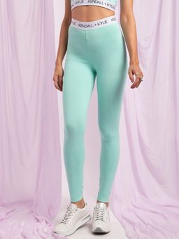 KENDALL + KYLIE - Green Pistachio Gre Branding Skinny Leggings