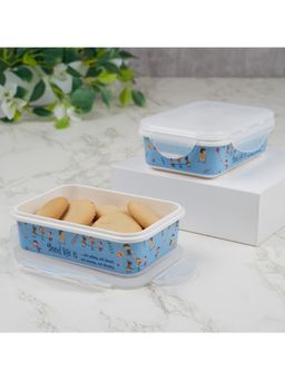 HomeTown - Good Life Melamine Rectangular Lunch Box Small Set Of 2 In Multi-Colour