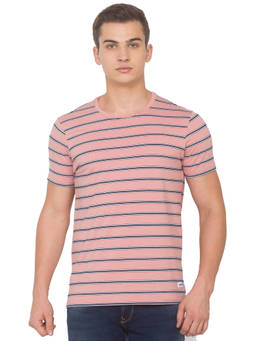 Spykar - Men Pink Slim Fit T-shirt