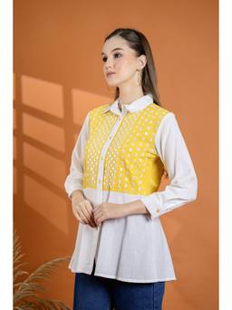 Zolo Label - Women Printed Yellow Shirt