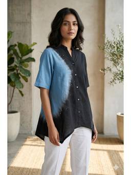 Zolo Label - Stylish Ombre Dyed Black Shirt