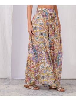 Zuri - Printed Lurex Multicolor Maxi Skirt
