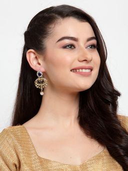 Anika's Creations - Anika's Creation Elegant Designer Meenakari Chandbali Earrings